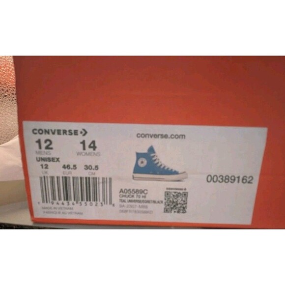 Converse Chuck 70 High Top Teal Universe/Egret/Black  A05589C US M 12, EUR 46.5 - Picture 11 of 12